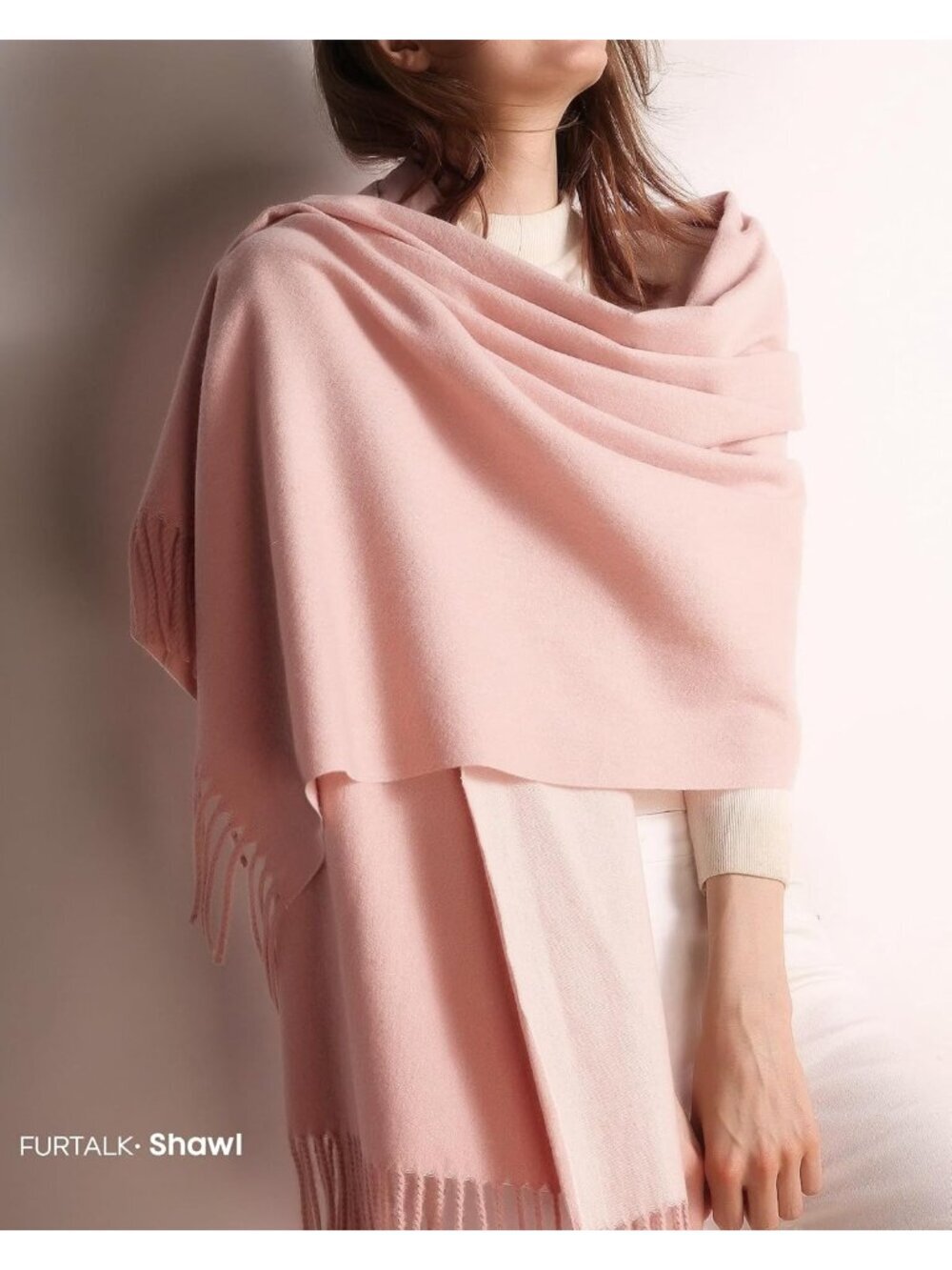〽️Women's Baby Pink Evening Dresses Blanket Imported Pashmina Shawl Scarves